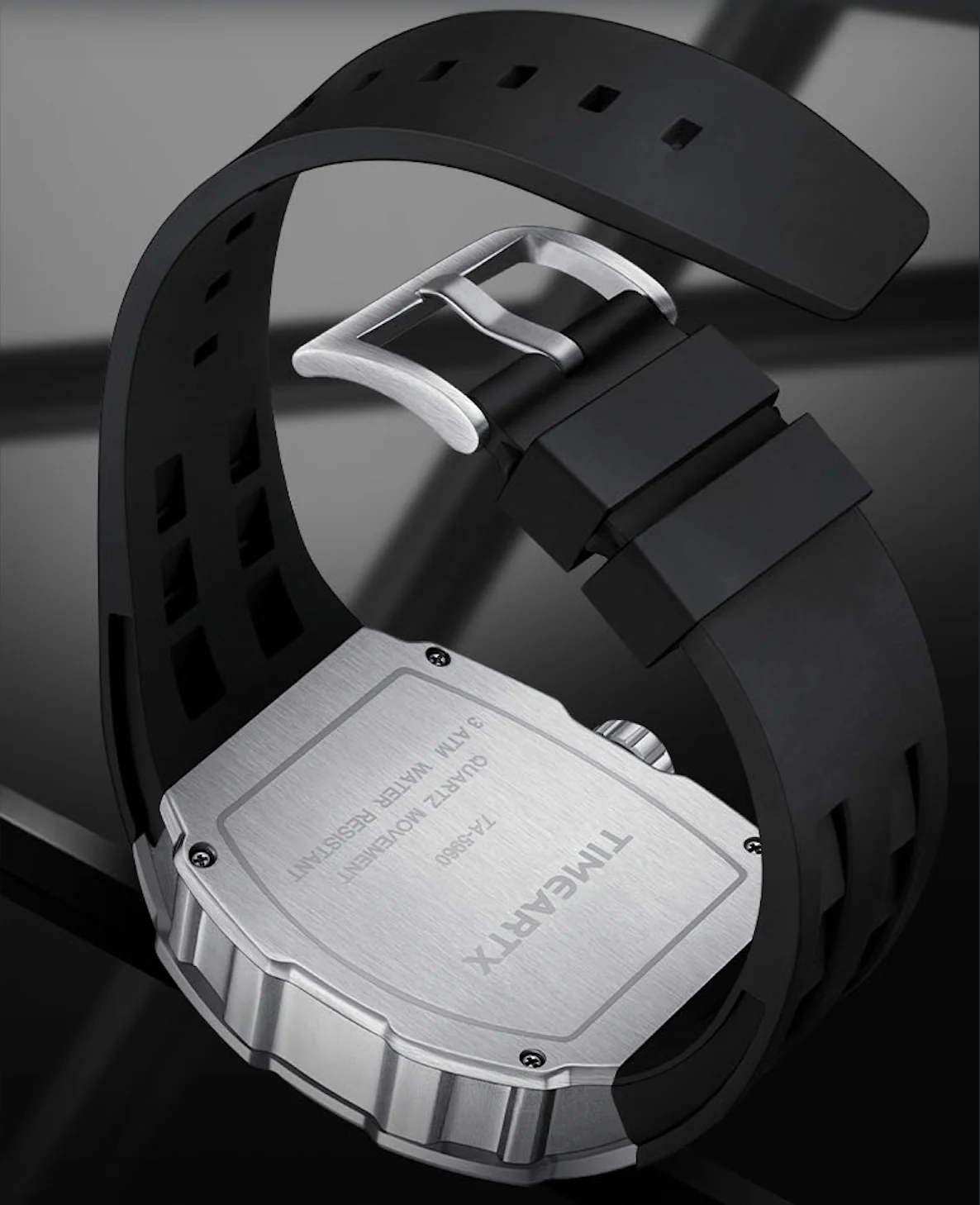 TIMEARTX Luxury Chronograph Tonneau Watch for Men | Black | Luminous Dial | Quartz | Cash on Delivery