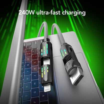 كابل USB-C‏ 4 في 1 بقوة 240 واط