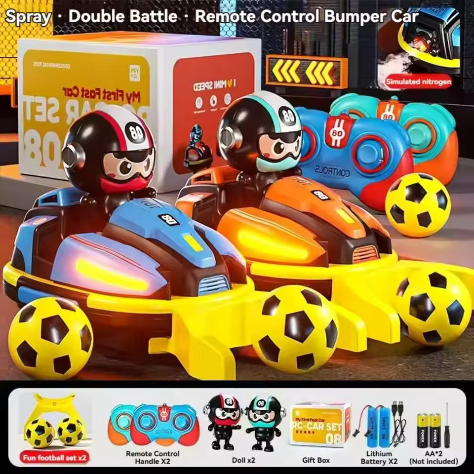 2 Player RC Battle Bumper Car Toy + Football Fork | Lower Your Kids Screen Time